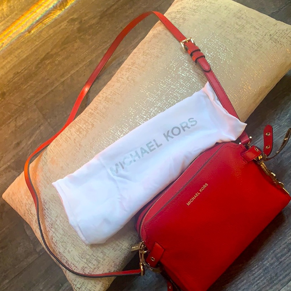 Michael Kors Red with Gold Accents Handbag